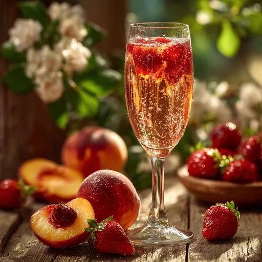 Strawberry Peach Champagne
